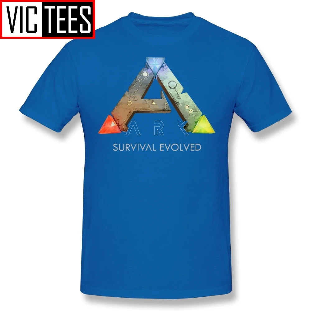 Мужские футболки Ark Survival Evolved Games, мужские хлопковые футболки, повседневные футболки с круглым воротником, черные - Цвет: Синий