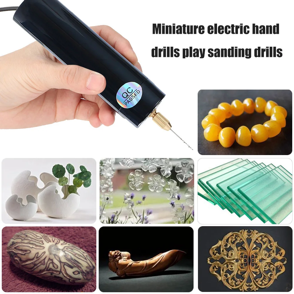 

Miniature Mini DIY Hand Electric Drill Small Electric Grinder Model Epoxy Pearl Bodhi Play Punching USB Grinding Machine Tools