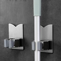 multifunctional traceless sucker hook mop holder wall mounted kitchen bathroom suction cup ragbroommop rack storage holder