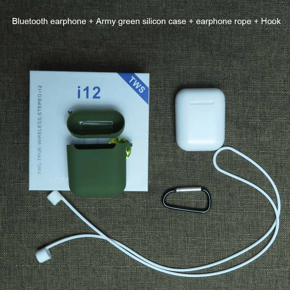 Army green tws i12 TWS i12 i9S Bluetooth наушники беспроводные наушники для Xiaomi Mi Apple Iphone huawei samsung - Цвет: Army green tws i12
