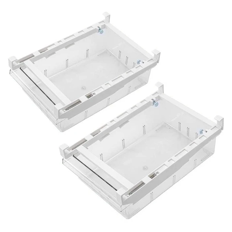 

2PCS Pull Out Drawer Design Refrigerator Organizer Bins Fridge Drawer Organizer Drawer Refrigerator Storage Box