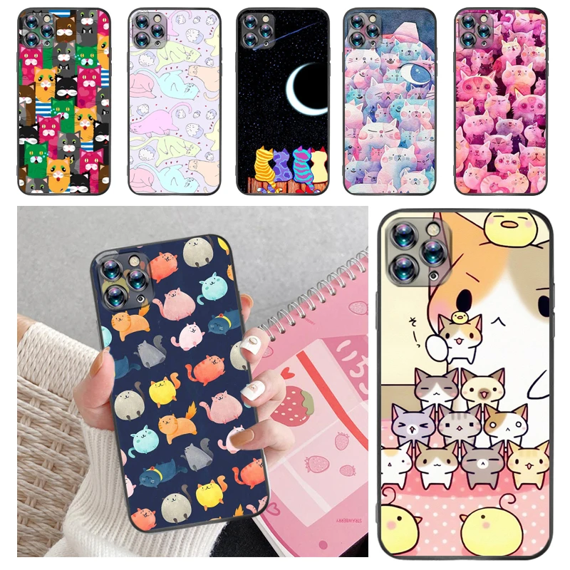 

Cats Hey Buddy Human Friends Color Painting Phone Case For iPhone 12 Mini SE 2020 Pro MAX Carcasa Funda Back Cover Soft TPU