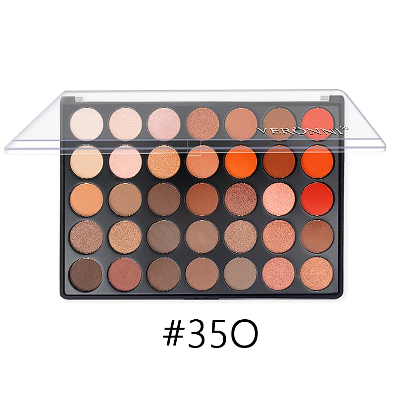 35O Color Eyeshadow VERONNI 35 цветов обнаженные тени для век Макияж Shimmer Водонепроницаемый Профессиональный матовый блеск обнаженные тени для век макияж Палитра - Цвет: 35O Color Eyeshadow