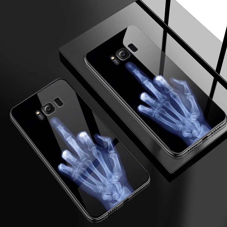 H143 Чехол из закаленного стекла для Samsung Galaxy S8 S9 S10 Plus, чехол для телефона OnePlus 3 3T 5 5T 6 6T 7 7 Pro, роскошный противоударный жесткий чехол - Цвет: H143