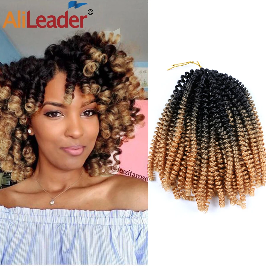 

New 8" Synthetic Spring Twist Crochet Hair Braids Wholesale Spring Spiral Braiding Hair Extensions For Women Women's Hook Braids