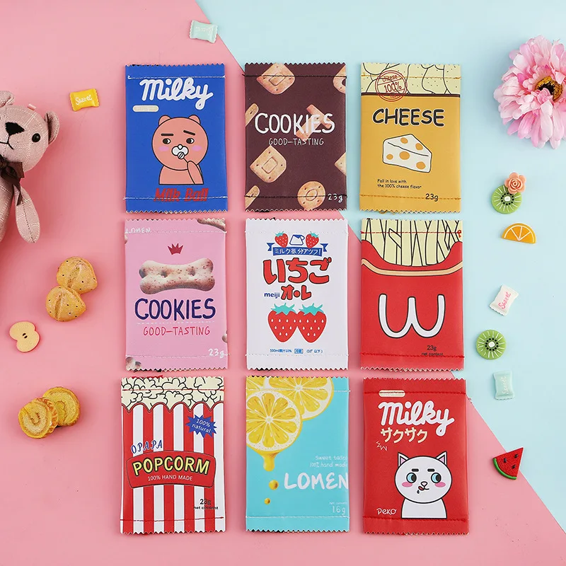 Creative PU Leather Square Cartoon Cookie Bear Coin Purse Korean Style Cute Cartoon Animal Prints Coin Bag Unisex Wallet&Holder