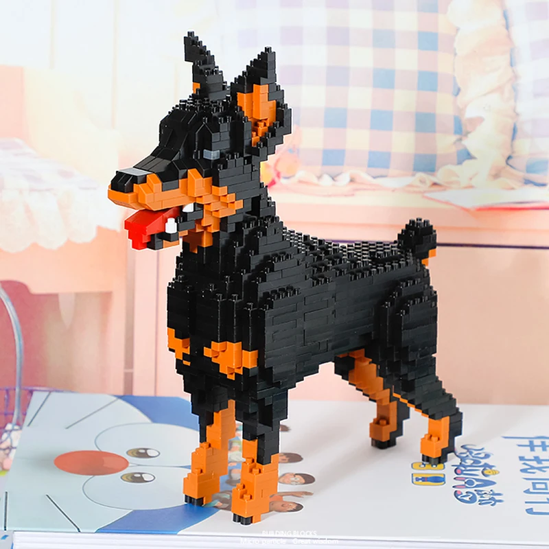 Balody 18247 черный Dobermann собака животное домашнее 3D модель DIY Мини Алмазные блоки