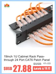 19in 1U стойка 24 порта прямой CAT6A патч-панель RJ45 сетевой кабель адаптер Keystone разъем ethernet распределительная рамка