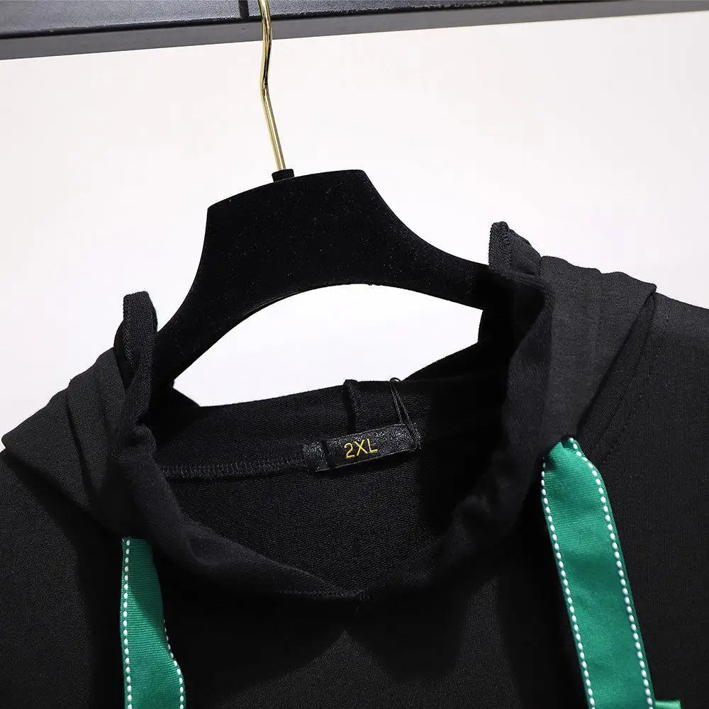 5XL 6XL Плюс Размер Осенняя Женская толстовка с капюшоном хлопок длинный рукав Письмо Пуловер 5XL большой размер зимний свитер Топы