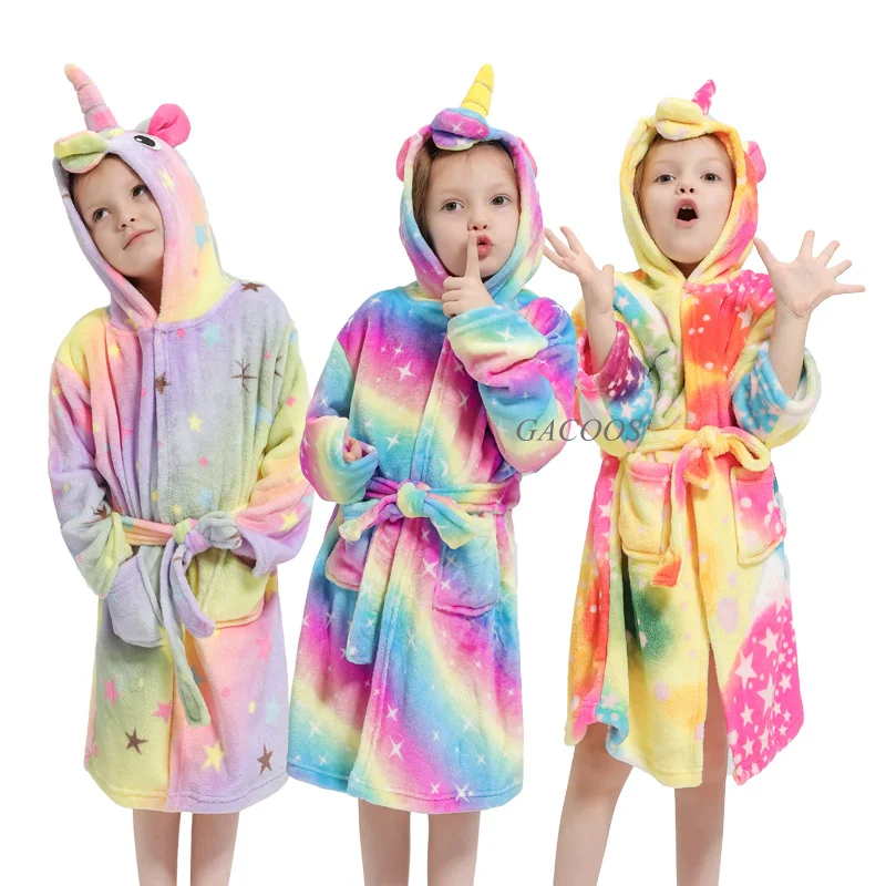 

Халат-кигуруми детский, с капюшоном, с единорогом