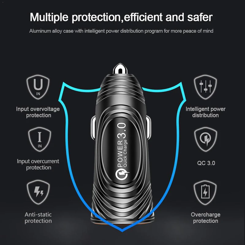 Зарядное устройство USB для Samsung S8 S9 A50 QC 3 0 автомобильный адаптер 5 А Type C кабель Huawei