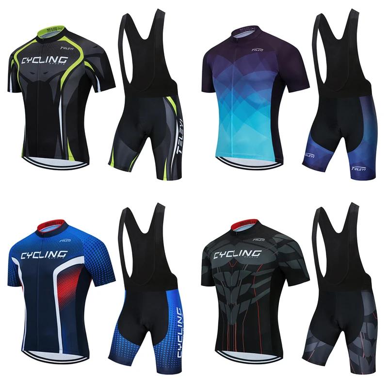 

Men's pro cycling jersey set BIB gel pants 2022 bicycle clothing summer shorts Male road bike clothes MTB dress mallot suit kit