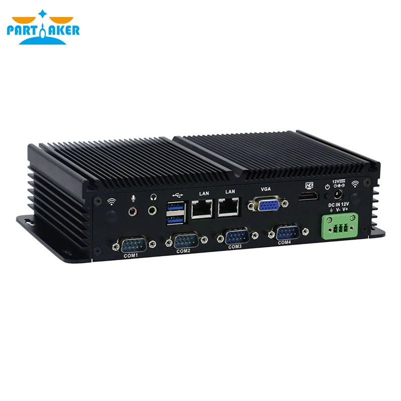 Partaker Linux Mini PC Intel J1900 Dual Lan безвентиляторный промышленный компьютер Sup port GPIO SIM слот 6