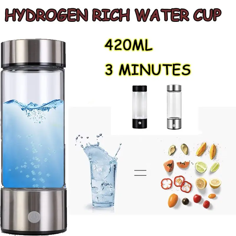 

Quality Hydrogen-Rich Water Cup Ionizer Maker/Generator Super Antioxidants Hydrogen Bottle 420ml