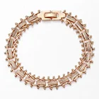 585, розовое золото , женские браслеты s, Геометрическая цепочка , прядь, браслет для женщин, свадебные модные ювелирные изделия, подарки 3 мм , LCB21