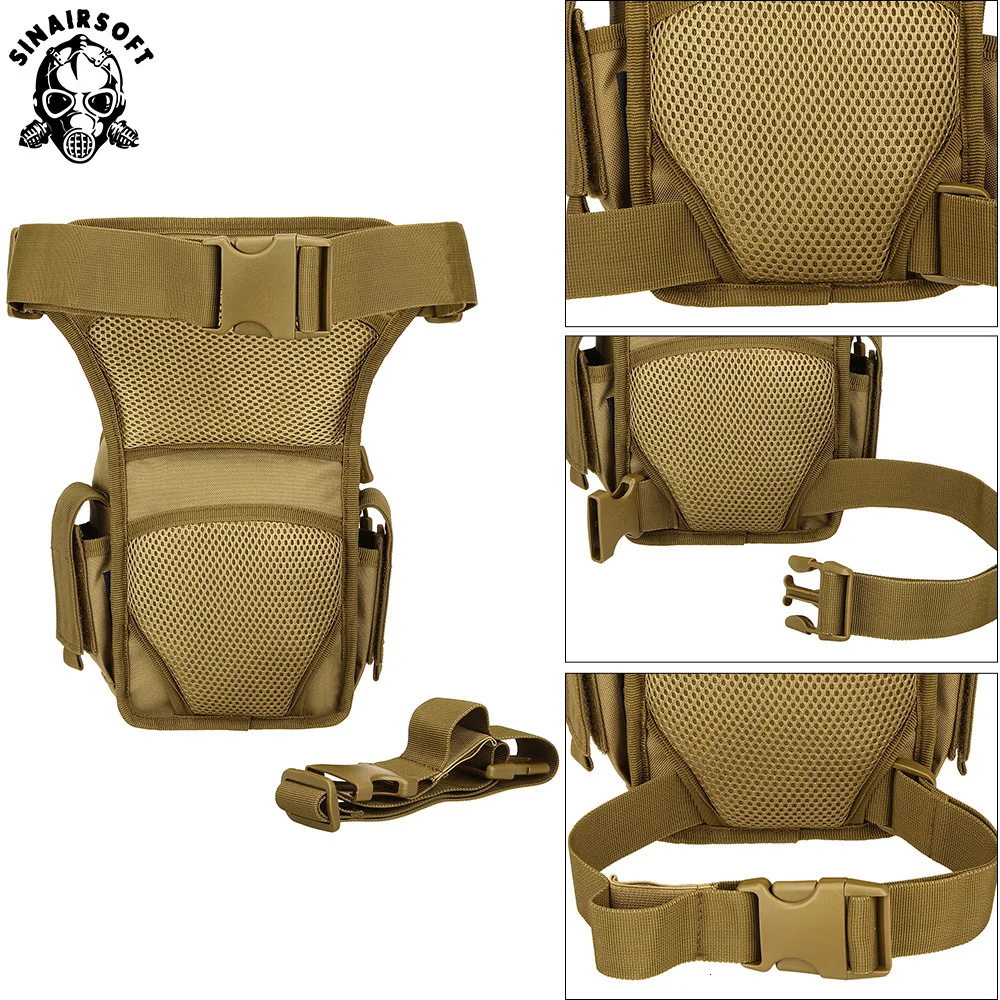 Molle Leggings Bag Military 1000D Nylon Waterproof Men Tactical Waist Pack Travel Belt Bag Hiking Hunting Camping Cycling Bags