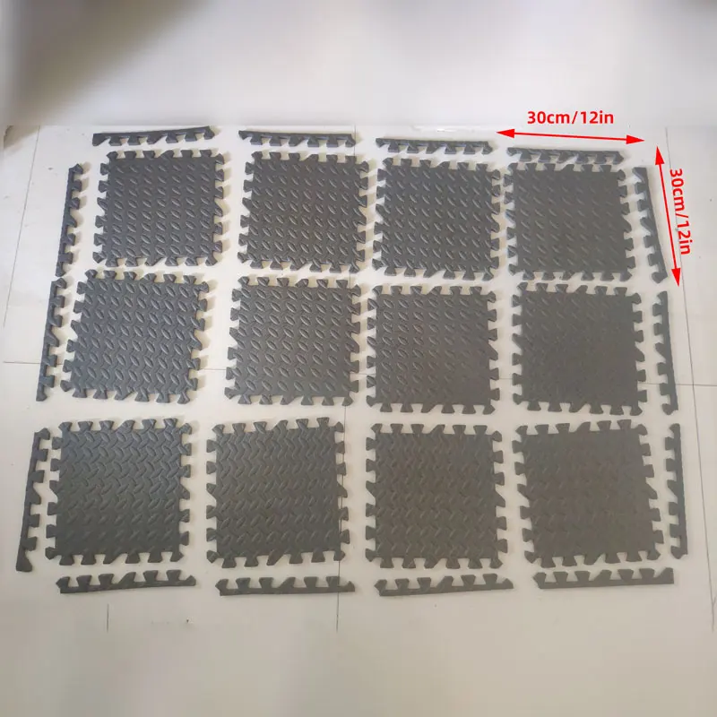 Goedkoop 12 Stuks 30*30Cm Dikker Vloer Mat Barefoot Comfort Gym Eva Blad Graan Vloermatten Yoga Patchwork Tapijten Fitness Kamer Workouts Kussen