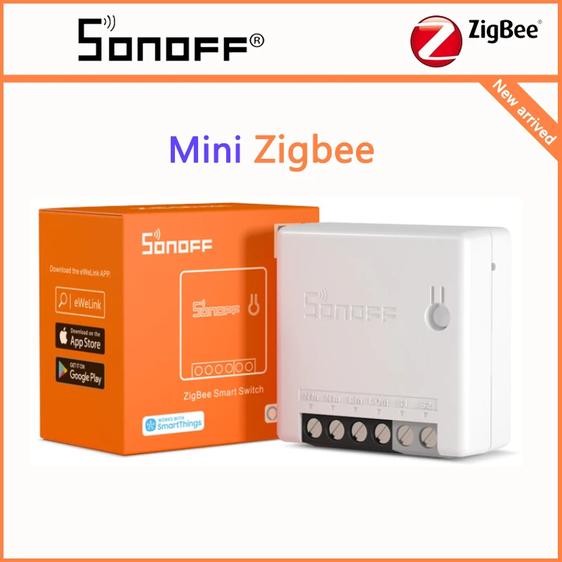 

SONOFF Zigbee 3.0 ZBMINI MINI Two-Way Smart Switch Remote Control SmartThings Hub Voice Control Via Alexa Google Home EWeLink