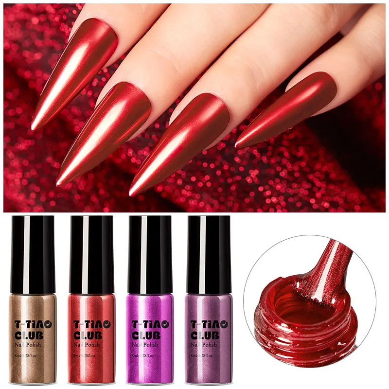 10 шт./компл. 8 мл зеркальный лак для ногтей красный золотой серебряный блестящий