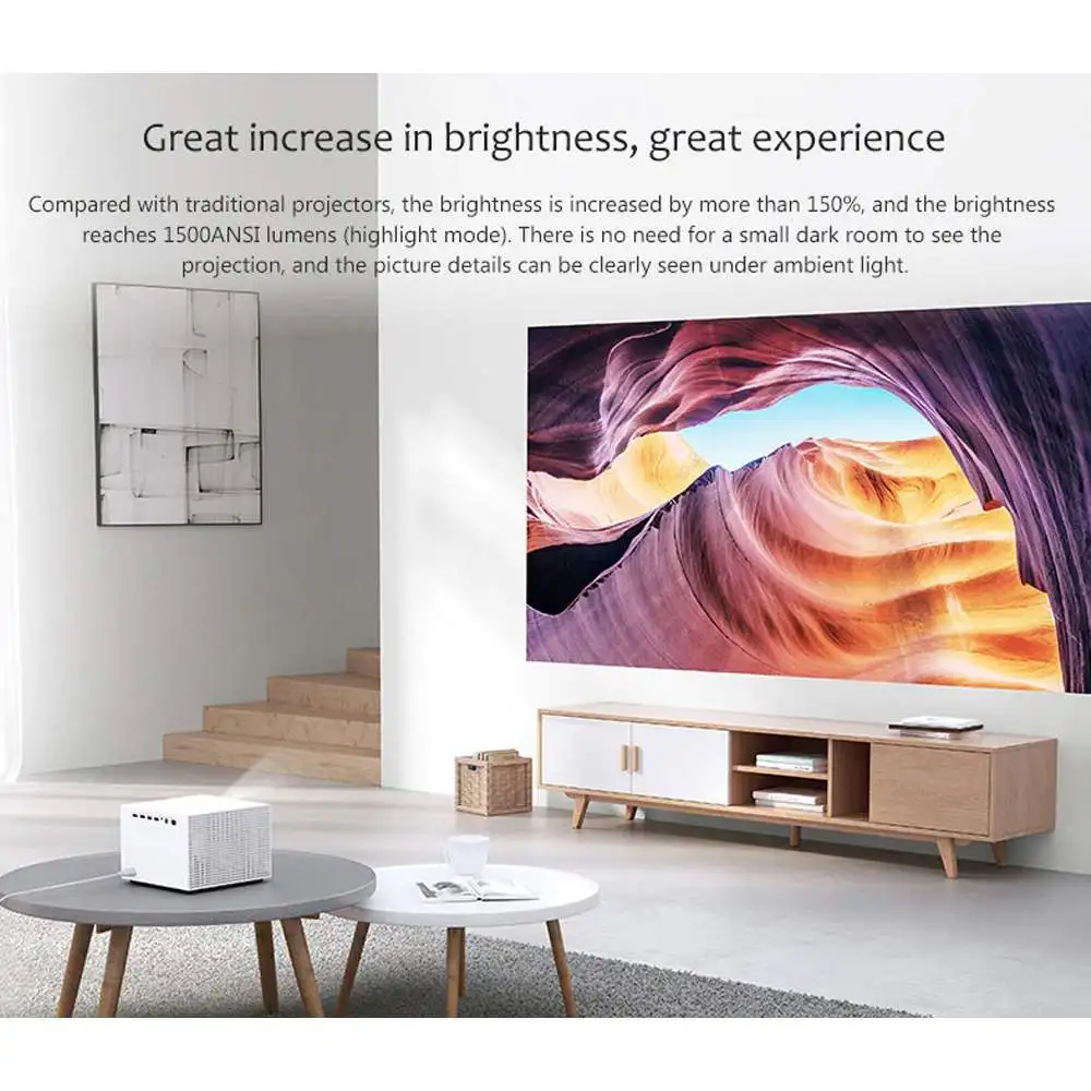 мини Проектор проэктор Fengmi Vogue Full HD 1080P 8K DLP 1500ANSI 2 ГБ 32 MIUI ТВ Bluetooth WIFI для домашнего