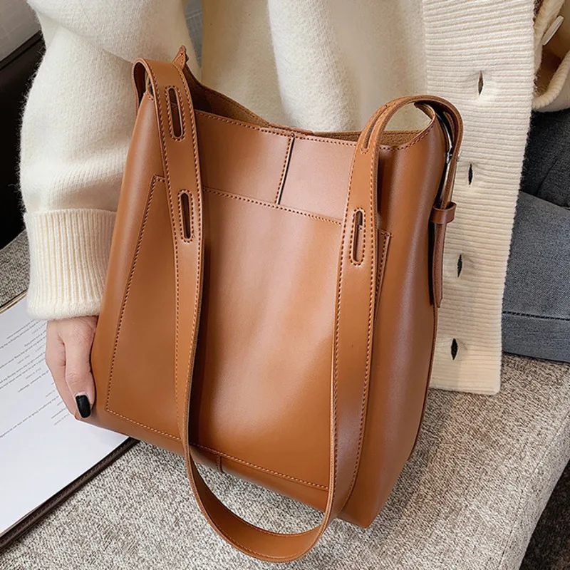 

Casual Handbags Women Fashion Large Capacity Shopping PU Leather Tote Bag Autumn And Winter One Shoulder Messenger Bag