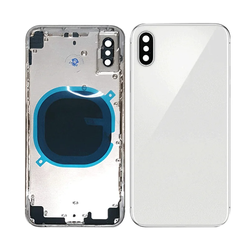

10Pcs lot New For iphone 8 Plus X XS XR XsMax Housing Cover Battery Door Rear Chassis Frame Back Cover Glass + Battery sticker