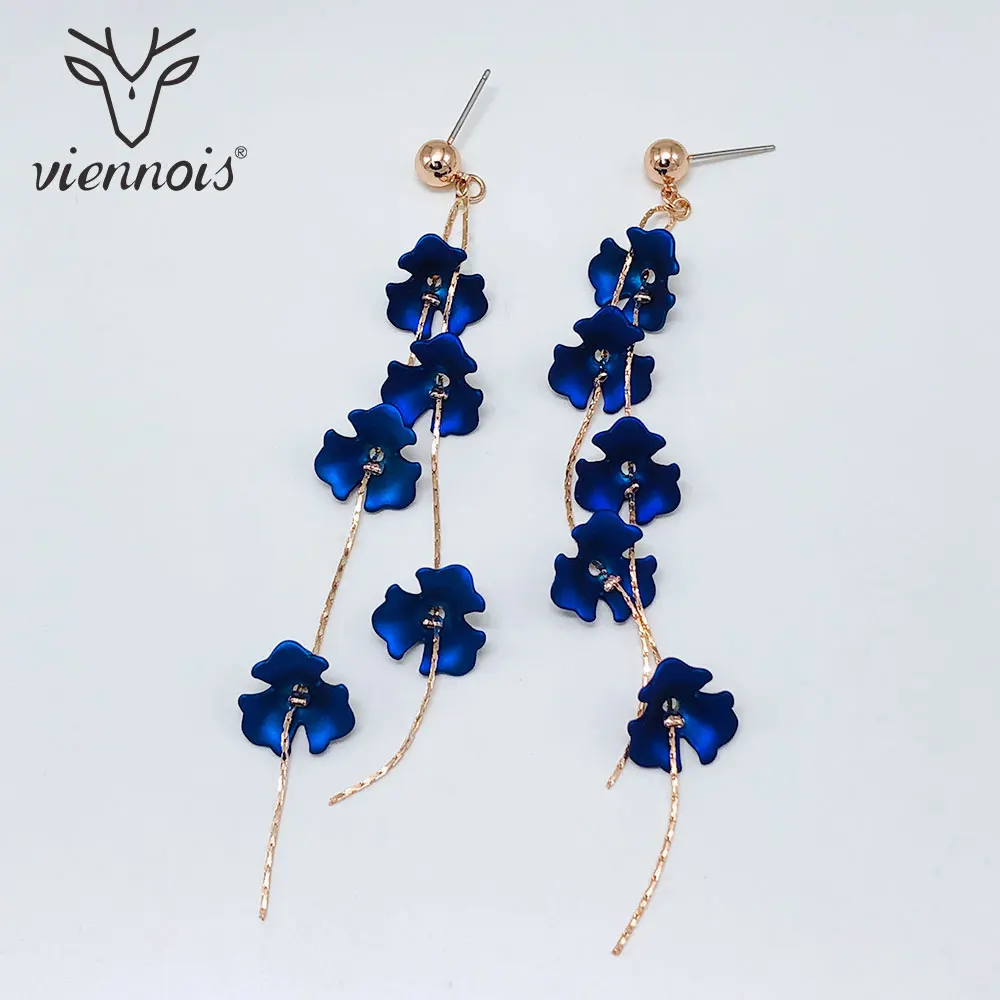 Новинка Viennois эмалированные серьги-подвески для женщин в эксклюзивные цветы от