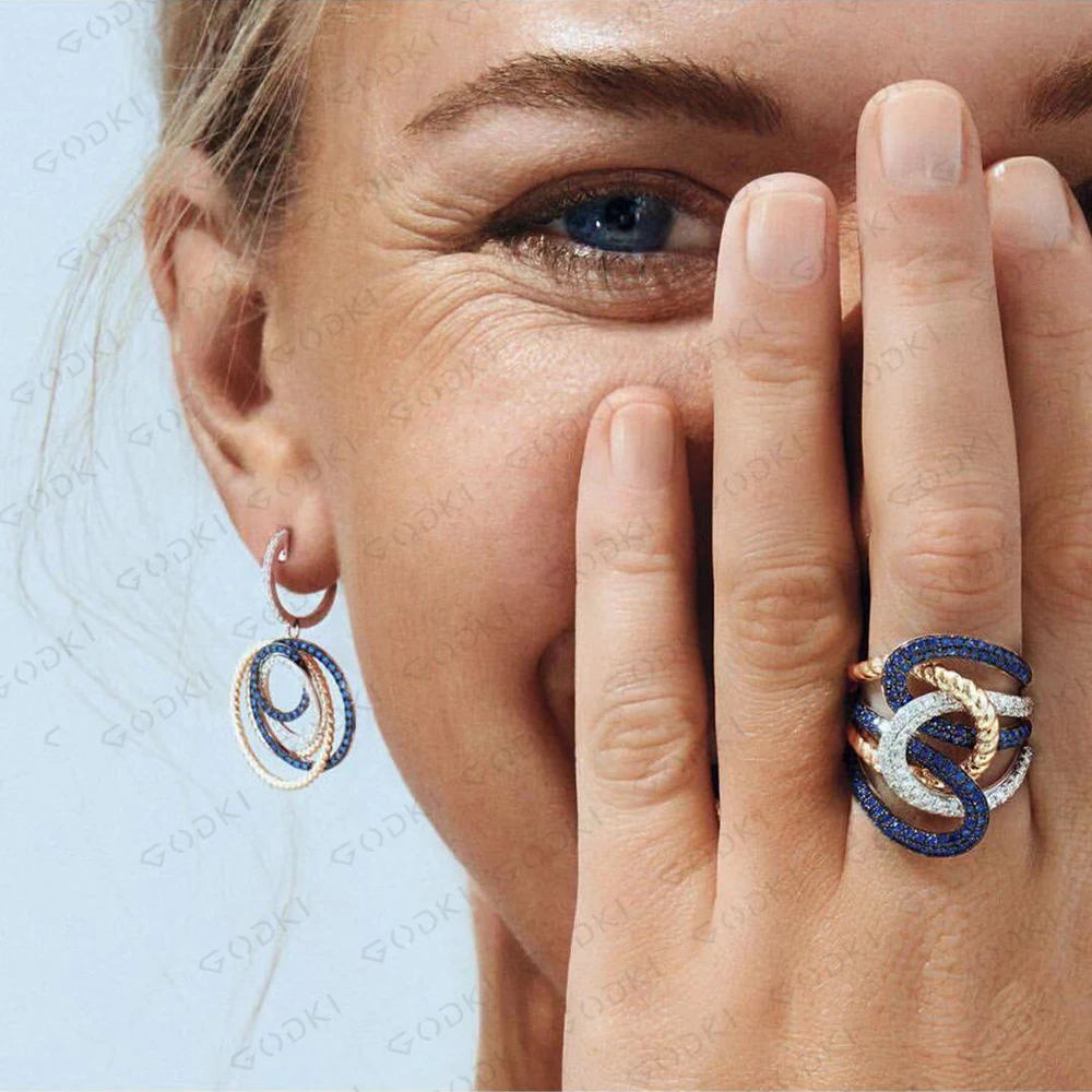 GODKI корейский тренд 3 шт. комплект массивной бижутерии женский свадебный