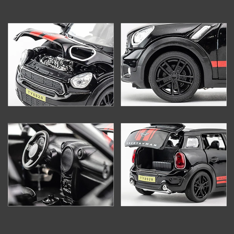 

1:32 Toy Car Mini Countryman Diecast Alloy Metal Car Model for MINI Coopers Model Pull Back Car Toy Vehicles Collection CT0130