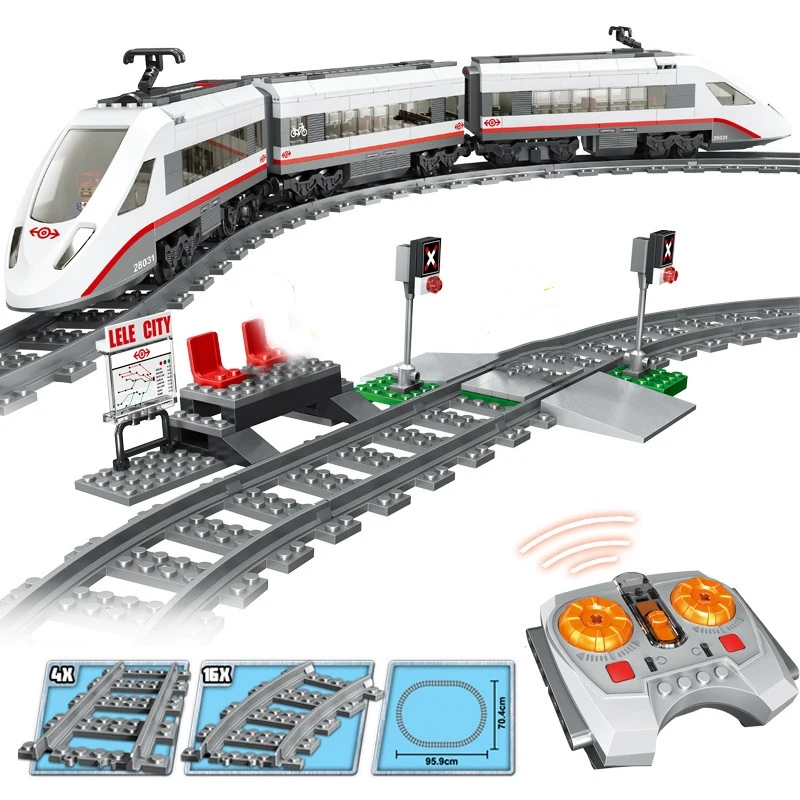 Город RC высокоскоростные пассажирские железнодорожные кирпичи с мотором
