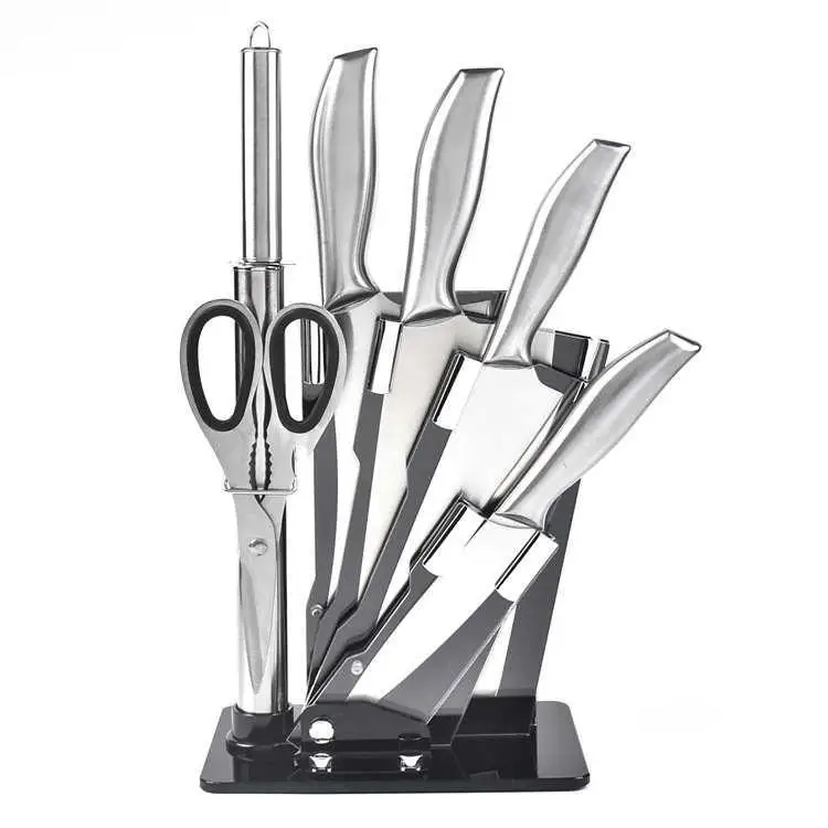

Knife Holder Full Steel Handle Six-Piece Kitchen Knife Set Slicing Knife Household Kitchen Knife Set Kitchen Gift Knife Set
