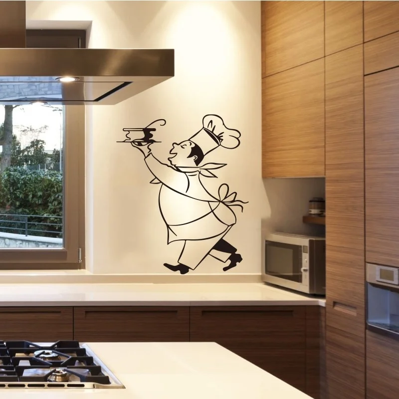 Наклейки для кухни Chef Cuistot виниловые настенные наклейки Настенные обои | Дом и сад