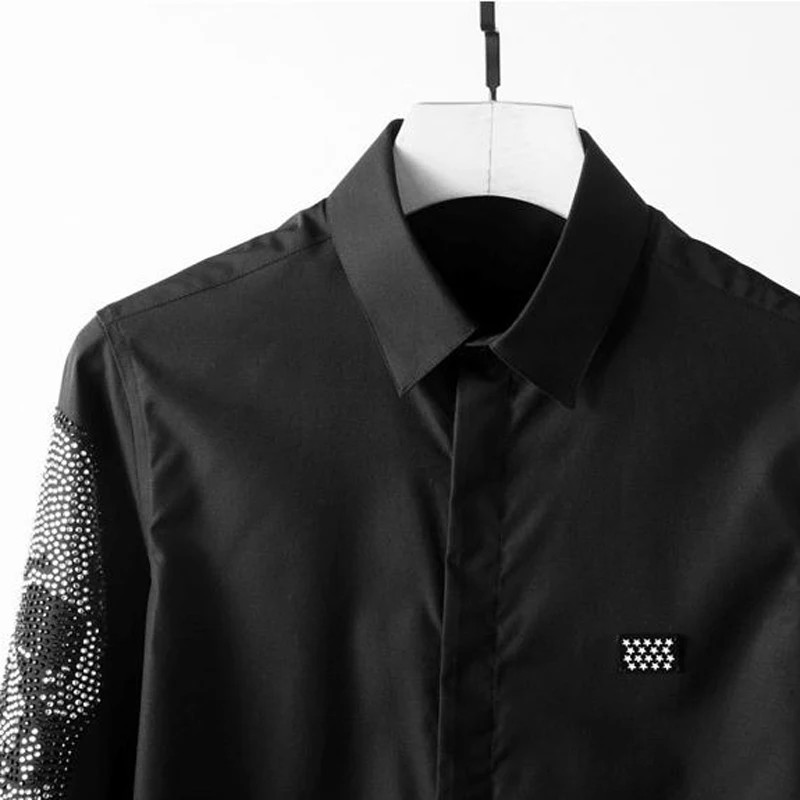 Мужская однотонная приталенная рубашка деловая брендовая Классическая с