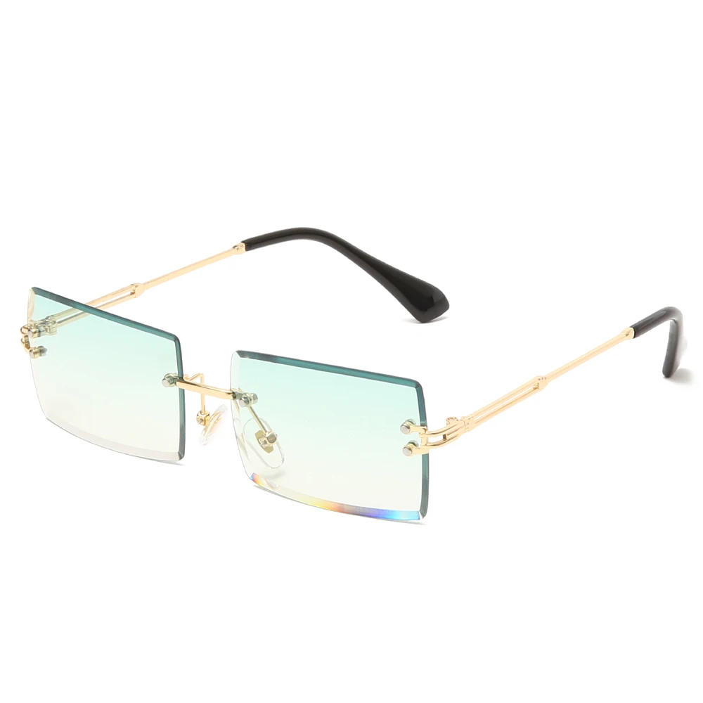 

Fashion Square Rimless Sunglasses New Women Small Sun glasses Shades Luxury Brand Metal Sunglass UV400 Eyewear
