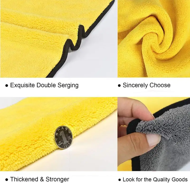 30*30cm Car Wash Microfiber Towel Auto Cleaning Drying Cloth Hemming Super Absorbent Universal for All Cars images - 6