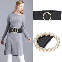 ceinture homme luxe large pearl buckle faux leather girdle for women belt 7 5cm wide western fashion leisure belt bg 1344