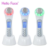 5 in 1 portable ultrasound device skin beauty care tool ultrasonic high frequency ion led photon acne remover tightening facial