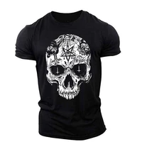 cool skull graphic t shirts for muscles men t shirt sportswear outdoor light thin and breathable elasticity t shirts