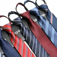 486 cm mens tie business formal dress wear stripe solid colors zipper necktie wholesale gifts for men slim skinny tie