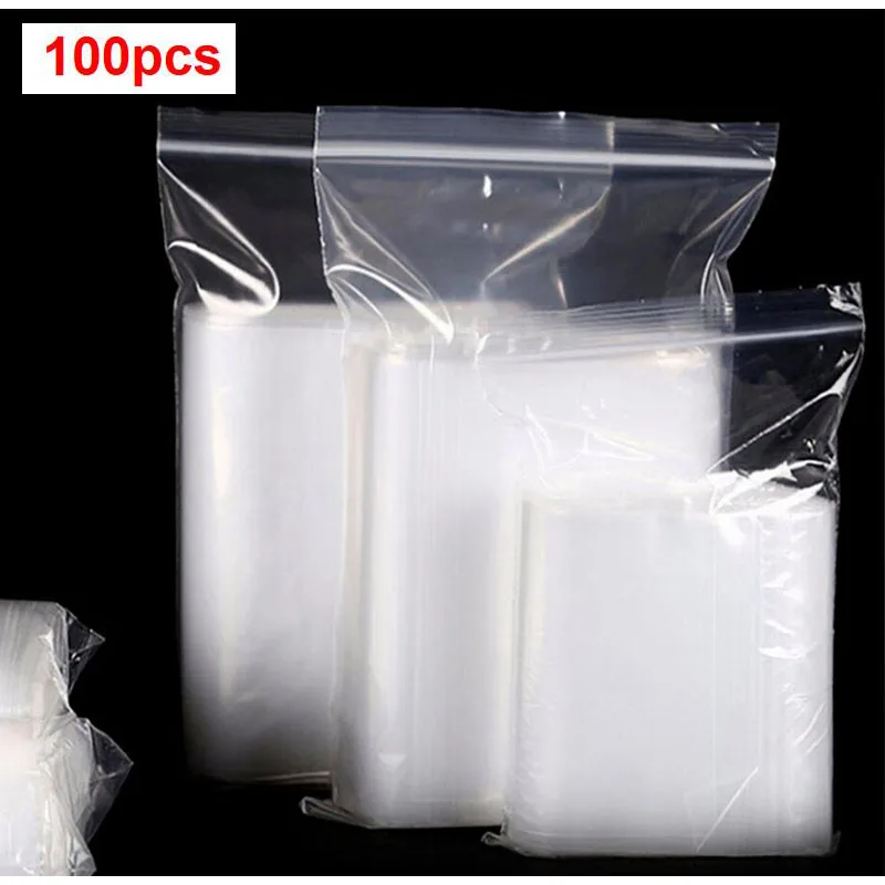 100 прозрачные молнии Многоразовые Ювелирные изделия/конфеты/закуски/кухонный