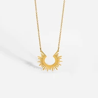 2022 stainless steel sun pendant necklace jewelry for women trendy sunshine ins hot collar gold chain necklace jewelry