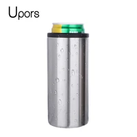 upors skinny can cooler 12oz double wall insulated vacuum bottle holder stainless steel slim beer bottle cold keeper