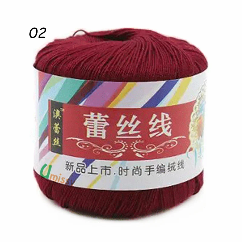 1pc 02 1 шт. хлопок чесаная пряжа для ручного вязания тонкая мягкая цветная Органическая пряжа - Цвет: 1pc 02