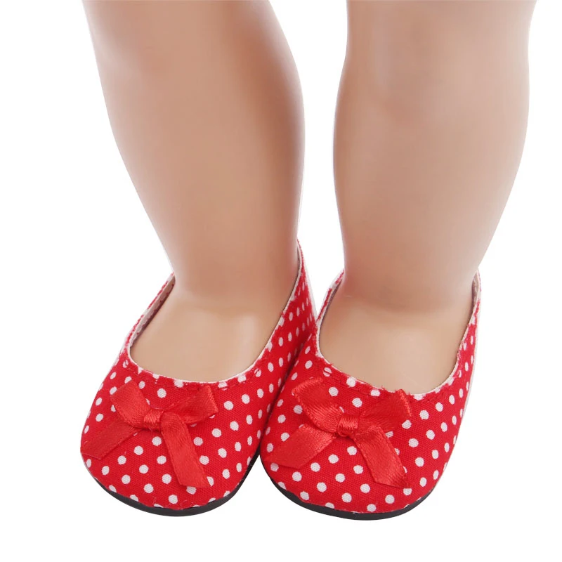 Кукольная обувь для девочек 18 дюймов милая маленькая красная с бантом
