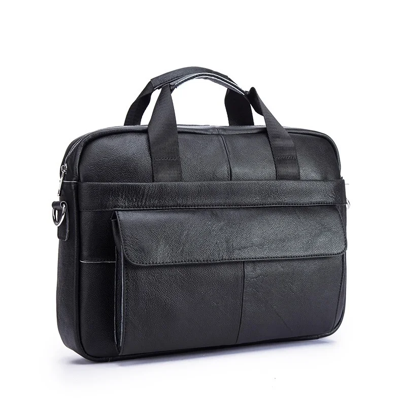 

Men Oil Waxy Leather Antique Design Black Business Briefcase 16" Laptop Document Case Attache Messenger Bag Tote Portfolio 1119