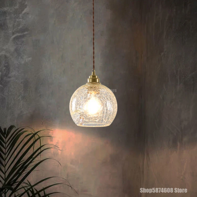 Скандинавский светодиодный подвесной светильник из стекла промышленный Ретро