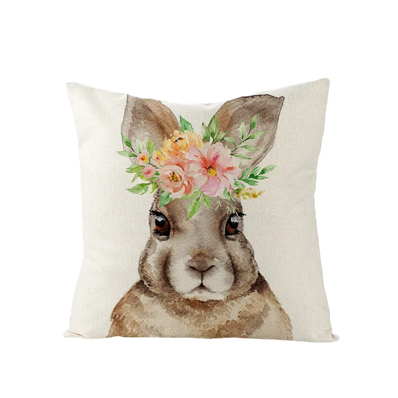 easter party diy decor pillow covers easter eggs bunny printed cushion cover kids gift home decoration linen pillow case 45x45cm free global shipping