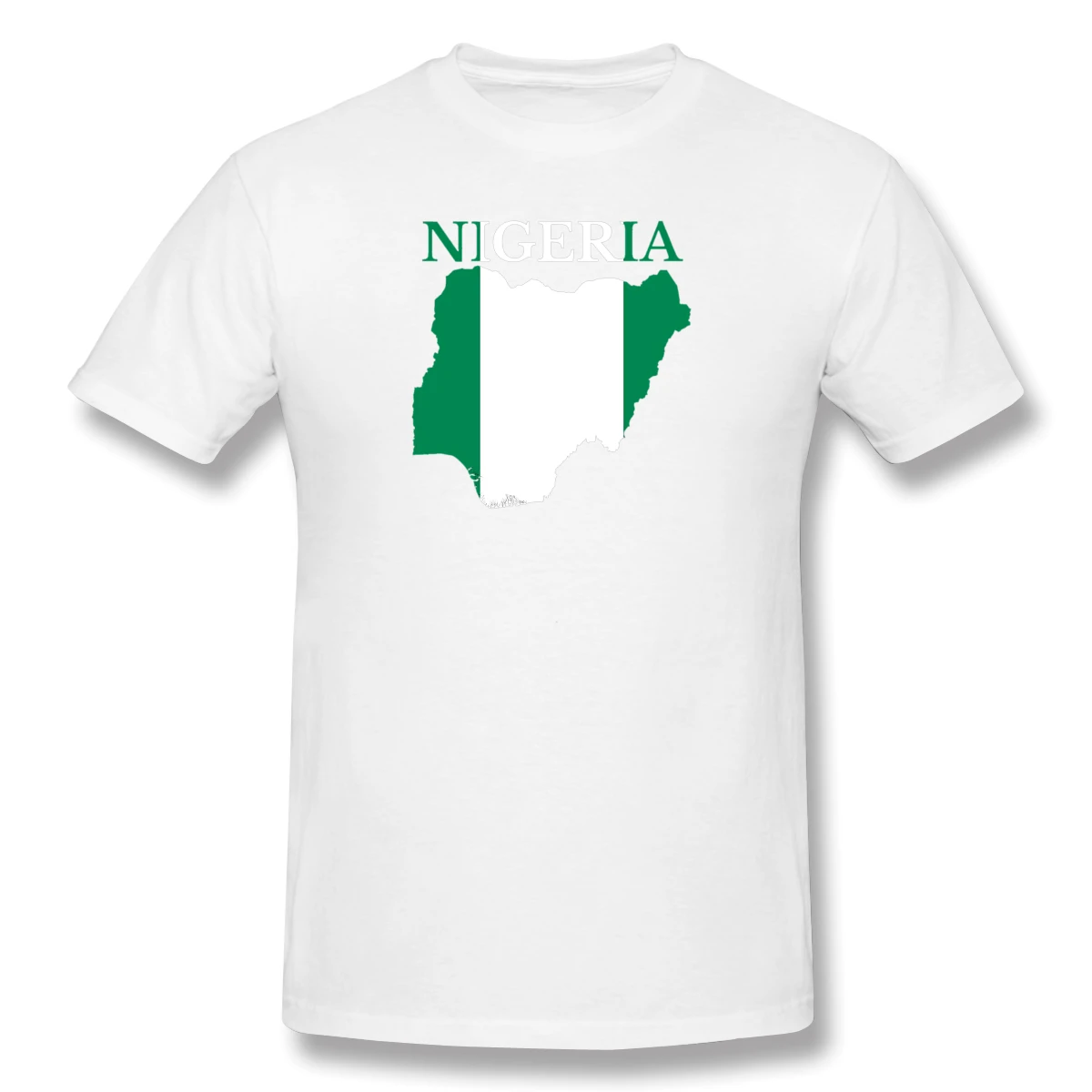 Карта флага Нигерии Патриотический Флаги США Новая белая рубашка для