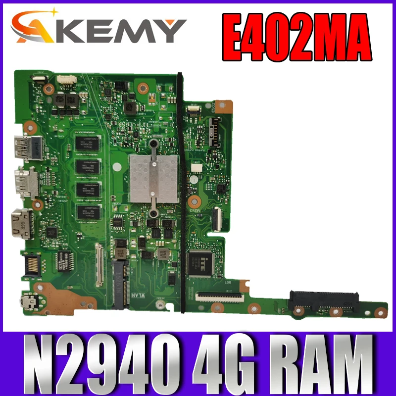 

Akemy E402MA E502MA Laptop motherboard for ASUS E402MA E502MA E402M E502M E402 E502 Test original mainboard 4G RAM N2940 4-Core