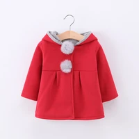 winter autumn baby girls coat long sleeve 3d rabbit ears fashion casual hoodies kids clothes clothing children outerwear